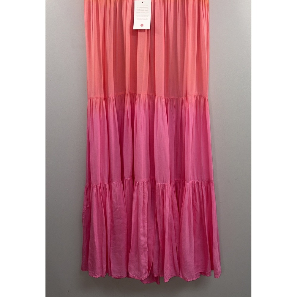 Ivy City Co Sunset Maxi Dress Tiered Pink Orange Womens XL Resort Summer *Read* - Picture 3 of 10